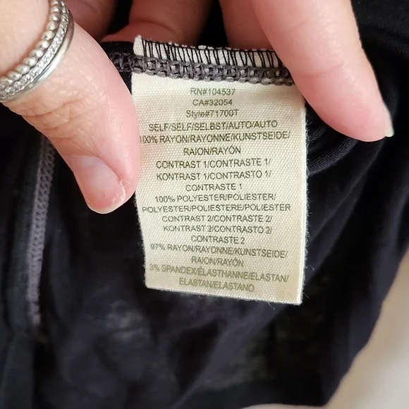 Tiny Anthropologie Black and White Sheer Long Sleeve Scoop Neck Blouse Women Top - Picture 6 of 9